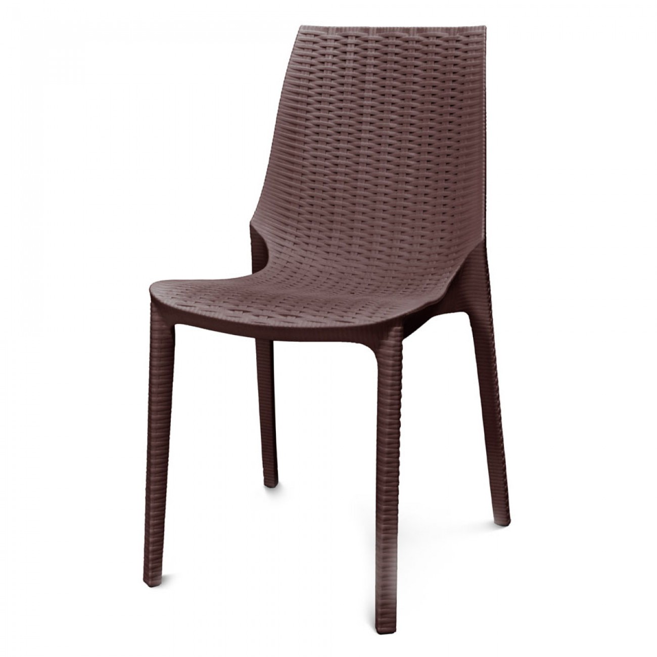 Imagen Silla Plástica Quality Harmony Simil Ratán Chocolate