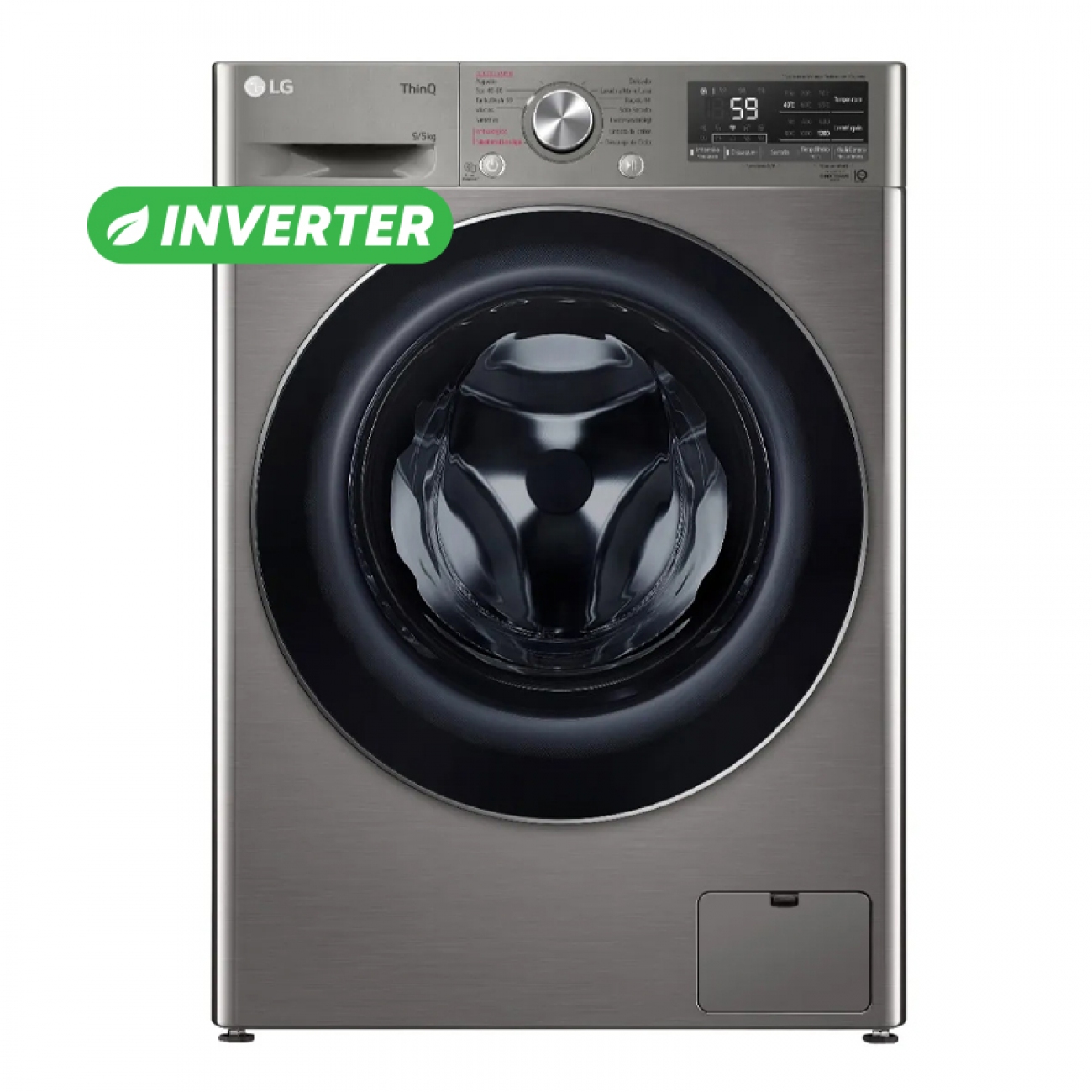Imagen Lavasecarropas Inverter Lg Wd90vvc4s6 9,5/6 Kg Silver