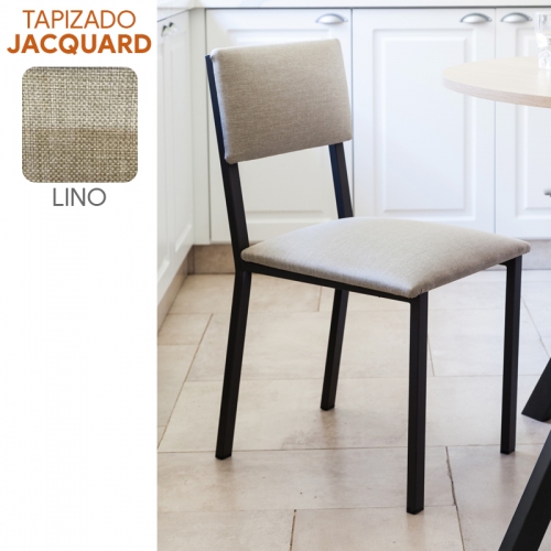 Silla Comedor Sil-car Nilo Jacq Lino Caño 30x20 Negro Mate