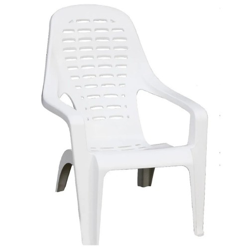 Sillón Plástico De Jardín Voss 2000 Beach Apilable Reforzada Blanco