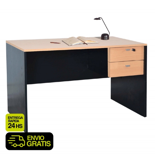 Escritorio Platinum 502 1&period;2mts 2 Cajones Con Cerradura Haya Con