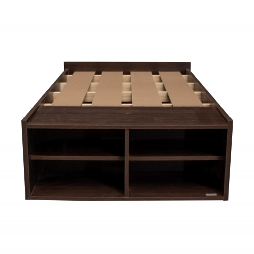 Imagen miniatura Cama 1 Plaza Platinum 952 0&period;90m Con Espacio De Guardado Tabaco