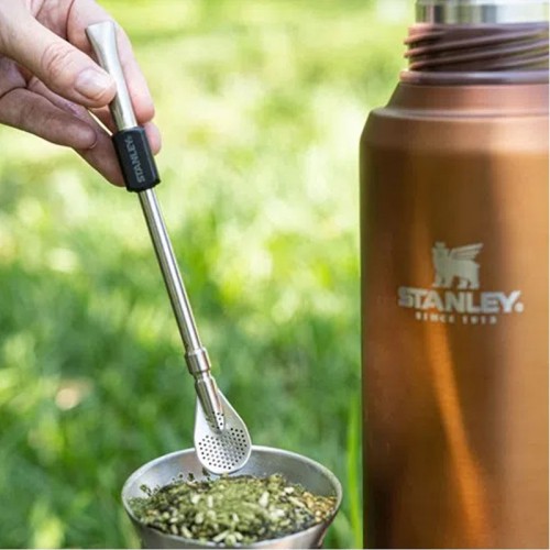 Bombilla Stanley Spoon Black Acero Inox Negra Genesio Hogar