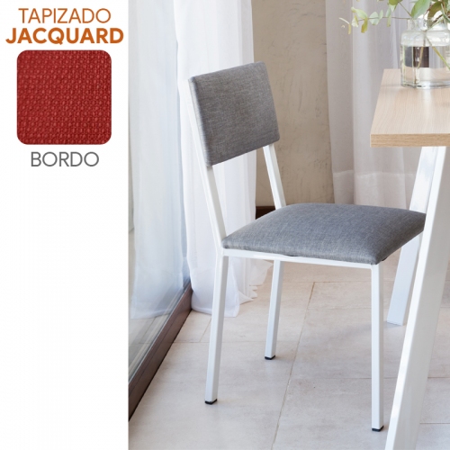 Silla Comedor Sil-car Nilo Jacq Bordo Caño 30x20 Blanco Brill