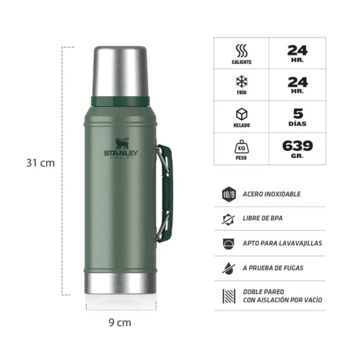 Imagen miniatura Termo Stanley 950ml Acero Inoxidable Verde