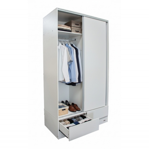 Imagen miniatura Placard Ropero Platinum 634 1&comma;2 Mts 2 Puertas Corredizas Blanco Veta