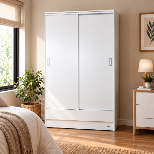 Placard Ropero Platinum 6320 1&comma;2 Mts Puerta Corrediza Blanco