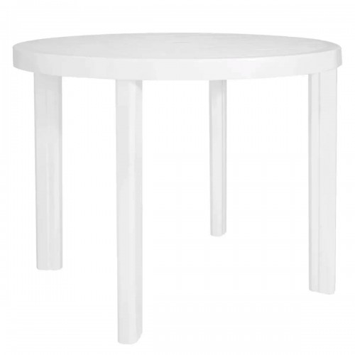 Mesa Jardín Plástico Garden Life Guinea Redonda 90 Cm Blanca