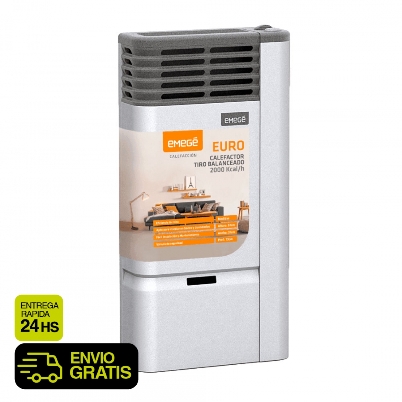 Imagen Calefactor Tiro Balanceado Emege Euro 2120 2000 Kcal&sol;h