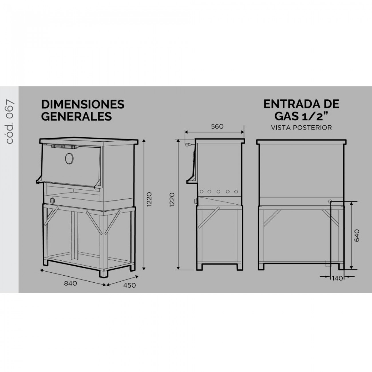Imagen Horno Pizzero Sol Real 067 6 Pizzas Gas Envasado