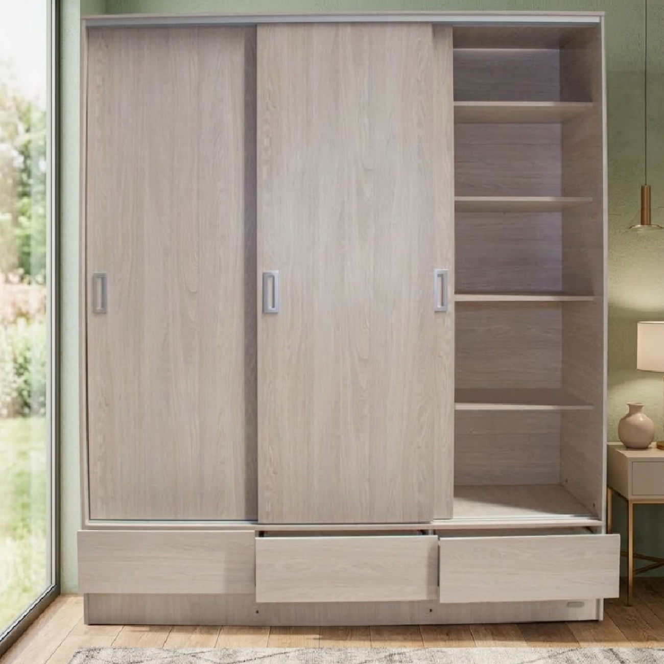 Imagen Placard Ropero Platinum 633 1&comma;80 Mts Puerta Corrediza Gris Andino