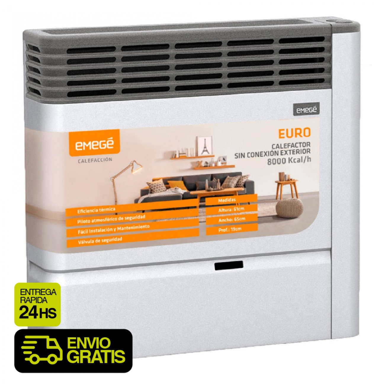 Imagen Calefactor Sin Salida Emege Euro 3180 Sce 8000 Kcal&sol;h Bigas
