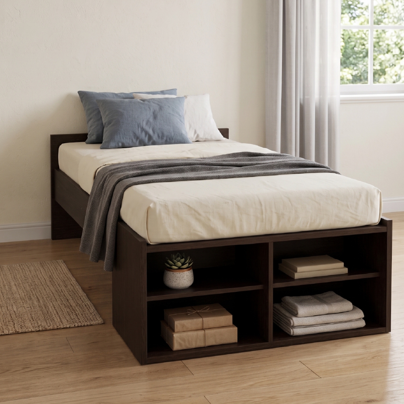 Imagen Cama 1 Plaza Platinum 952 0&period;90m Con Espacio De Guardado Tabaco