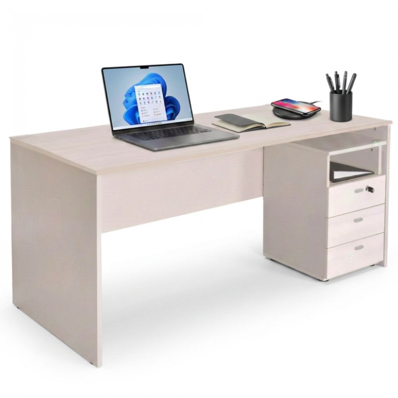 Imagen Escritorio Oficina Platinum Mod 503 1&period;50 M 3 Cajones Gris Andino