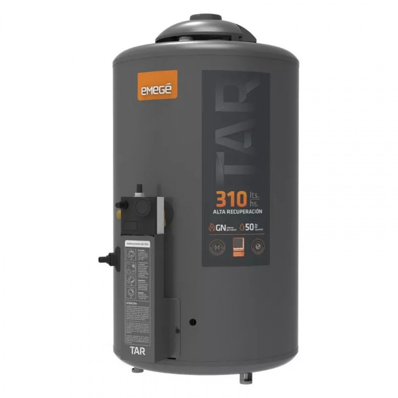 Imagen Termotanque Emege Tt310tarem 50l Alta Recuperación 311 L/h