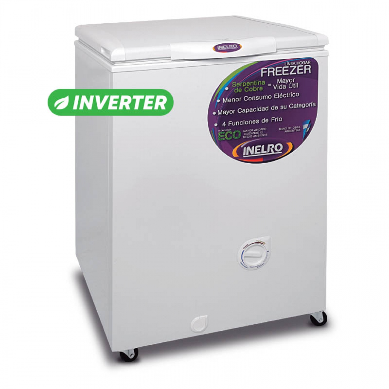 Imagen Freezer Horizontal Inverter Inelro Fih-130 135 Lts Blanco