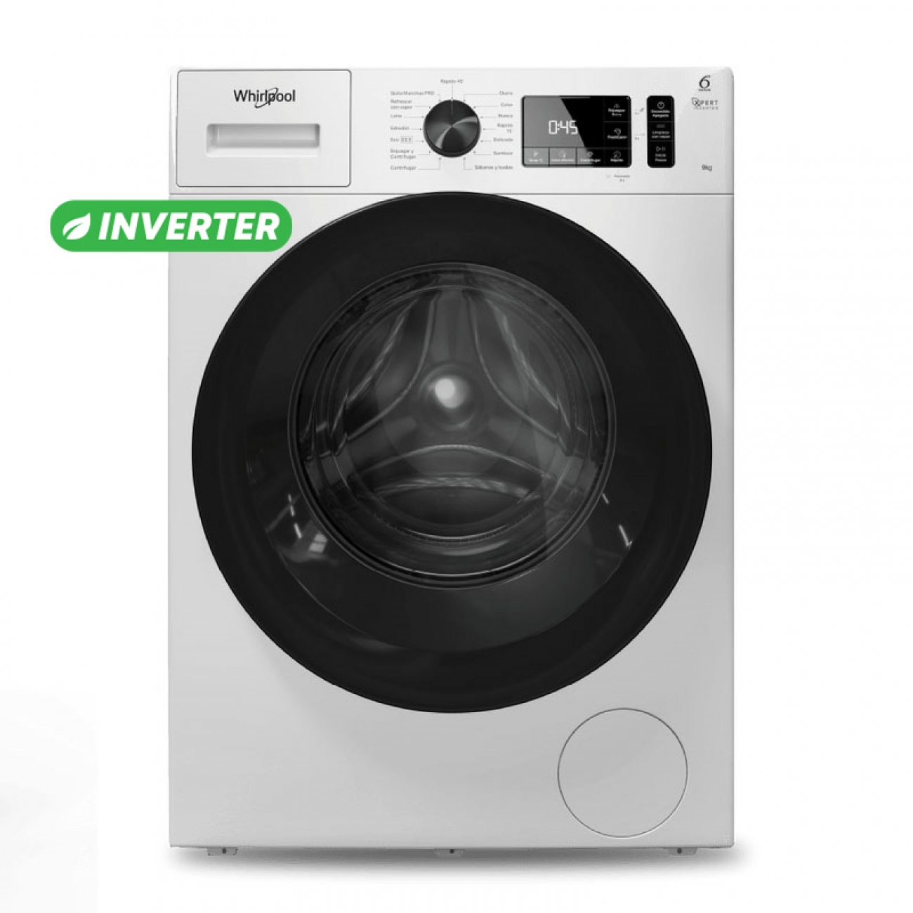 Imagen Lavarropas Inverter Whirlpool Wnq90ab 9 Kg 1400 Rpm Blanco