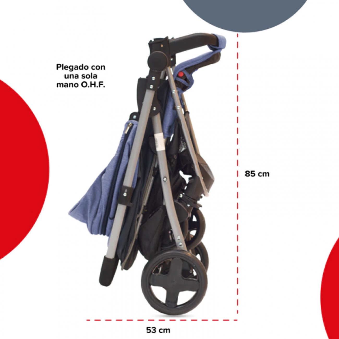 Imagen Cochecito Bebé Bebesit 1390-d 4 Ruedas 15kg Reclina Azul