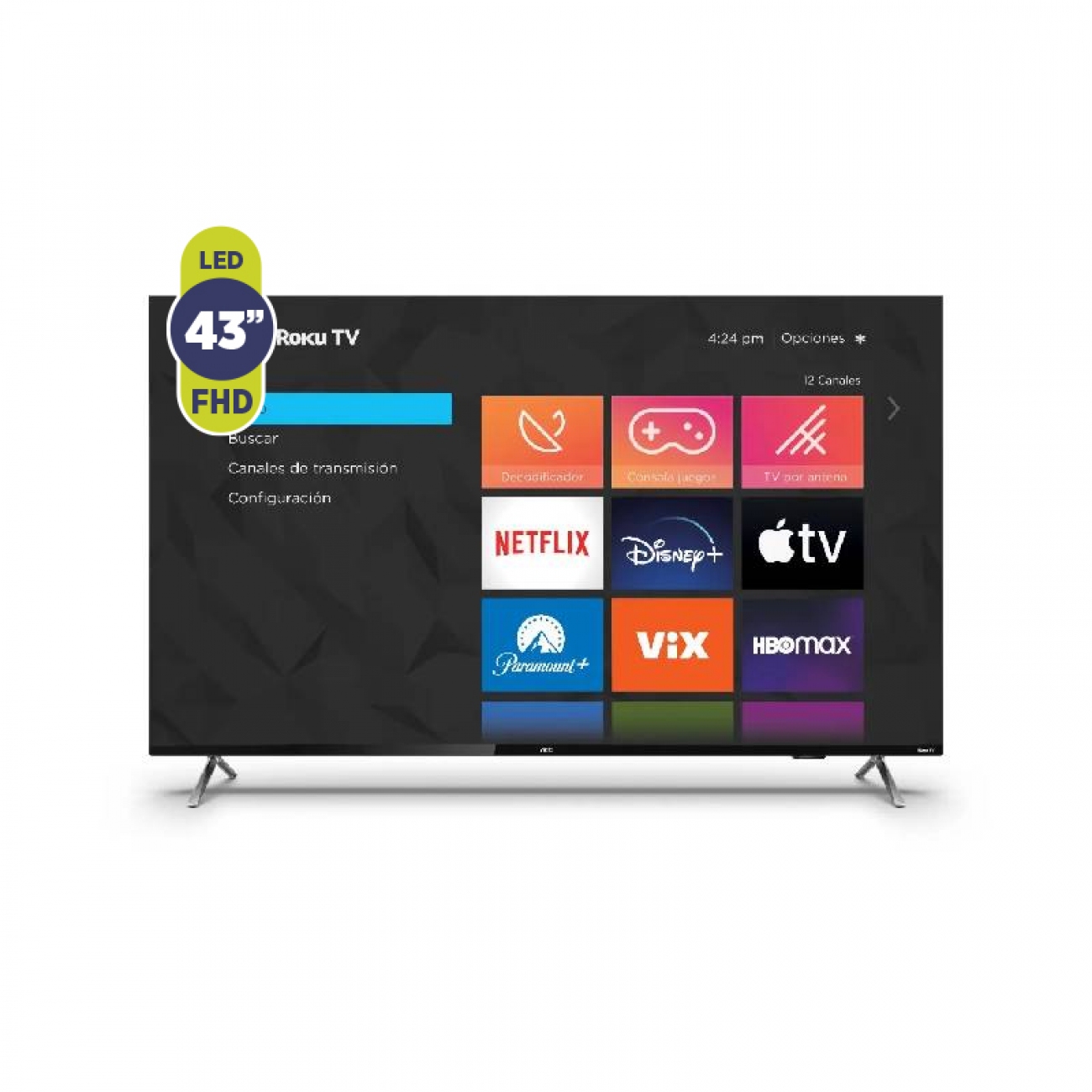 Imagen Smart Tv Led 43" Aoc 43s5135/77g Roku Os Fhd