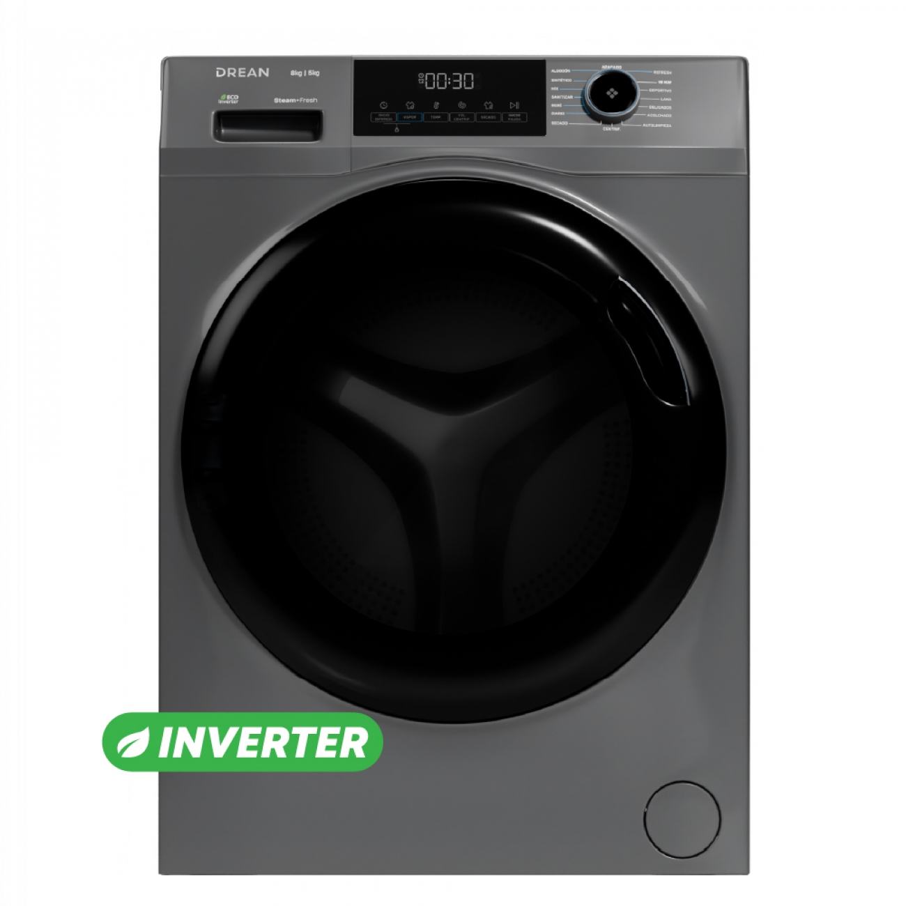 Imagen Lavasecarropas Drean Lscdr0805sg0 8/5 Kg Inverter Gris