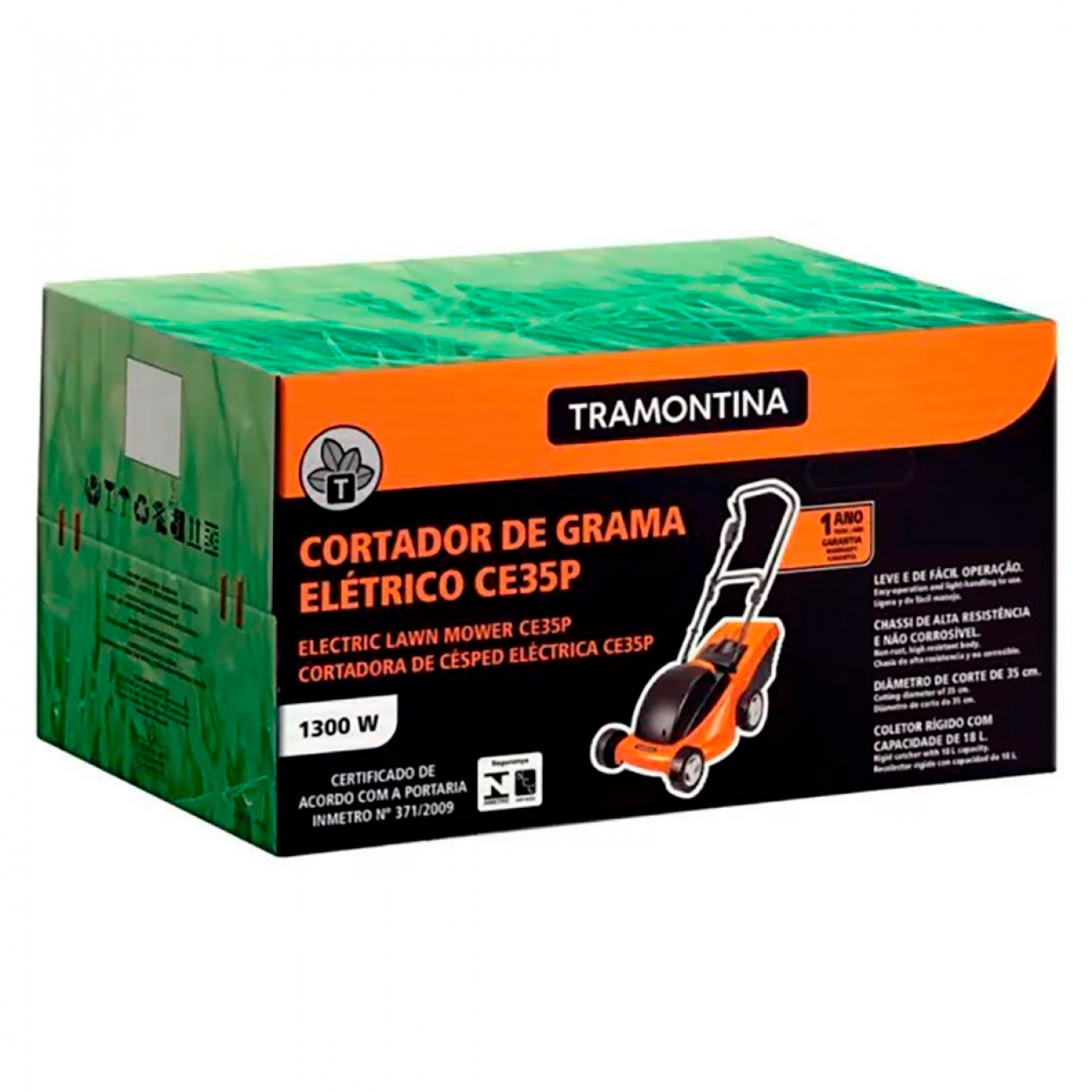 Imagen Cortadora De Cesped Eléctrica Tramontina Ce35p 1300w C/bols