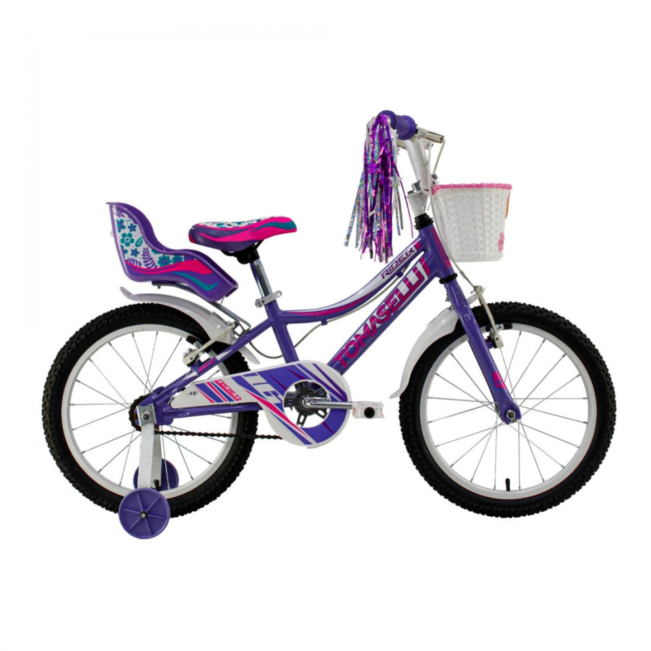 Imagen Bicicleta Para Niña Tomaselli Rider Full R16 Canasto Lila