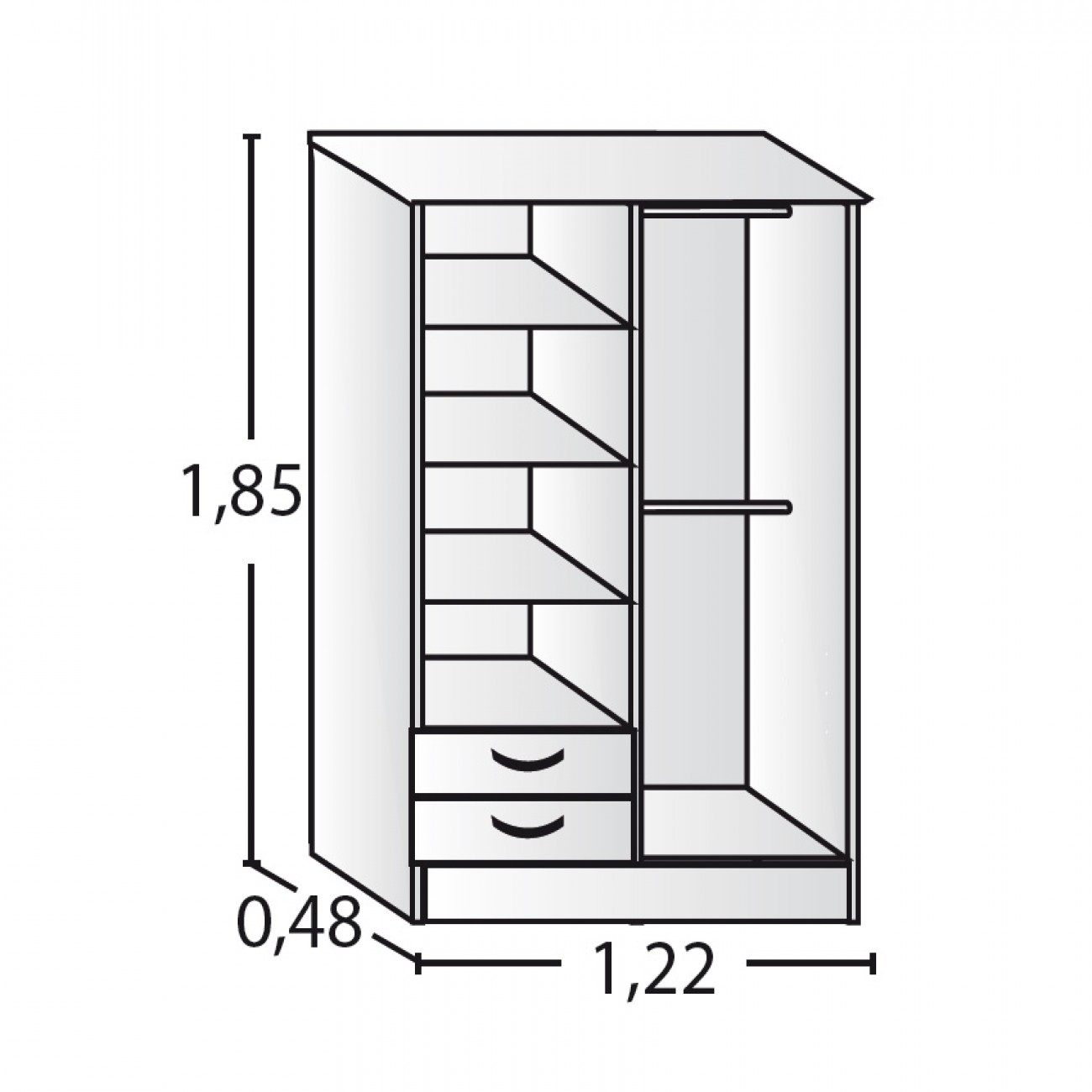 Imagen Placard Ropero Platinum Modelo 914 Blanco