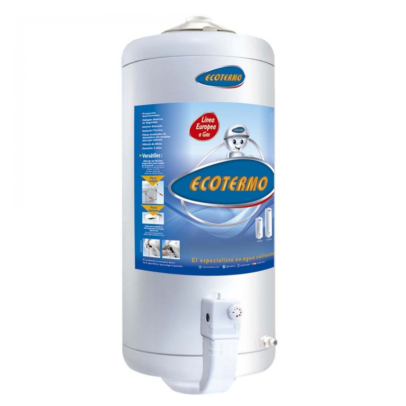 Imagen Termotanque A Gas Ecotermo Le 80 Ge Conexion Superior 80 L
