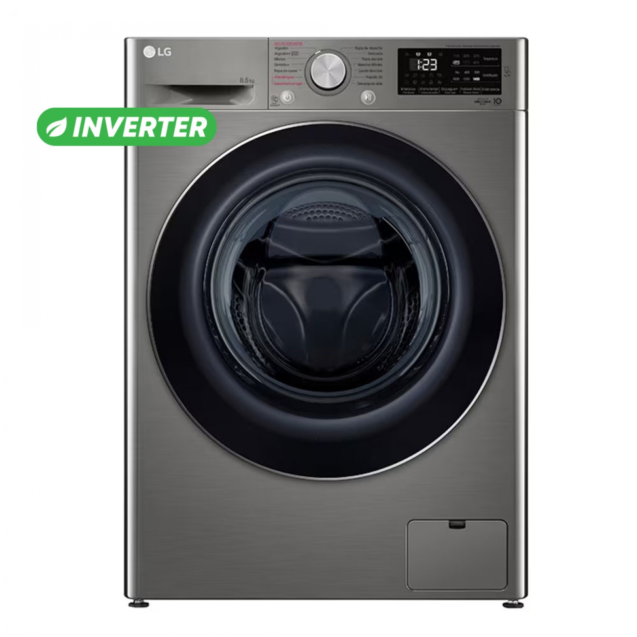 Imagen Lavarropas Lg Wm85vvc5s6p 8.5kg 1400 Rpm Inverter Silver