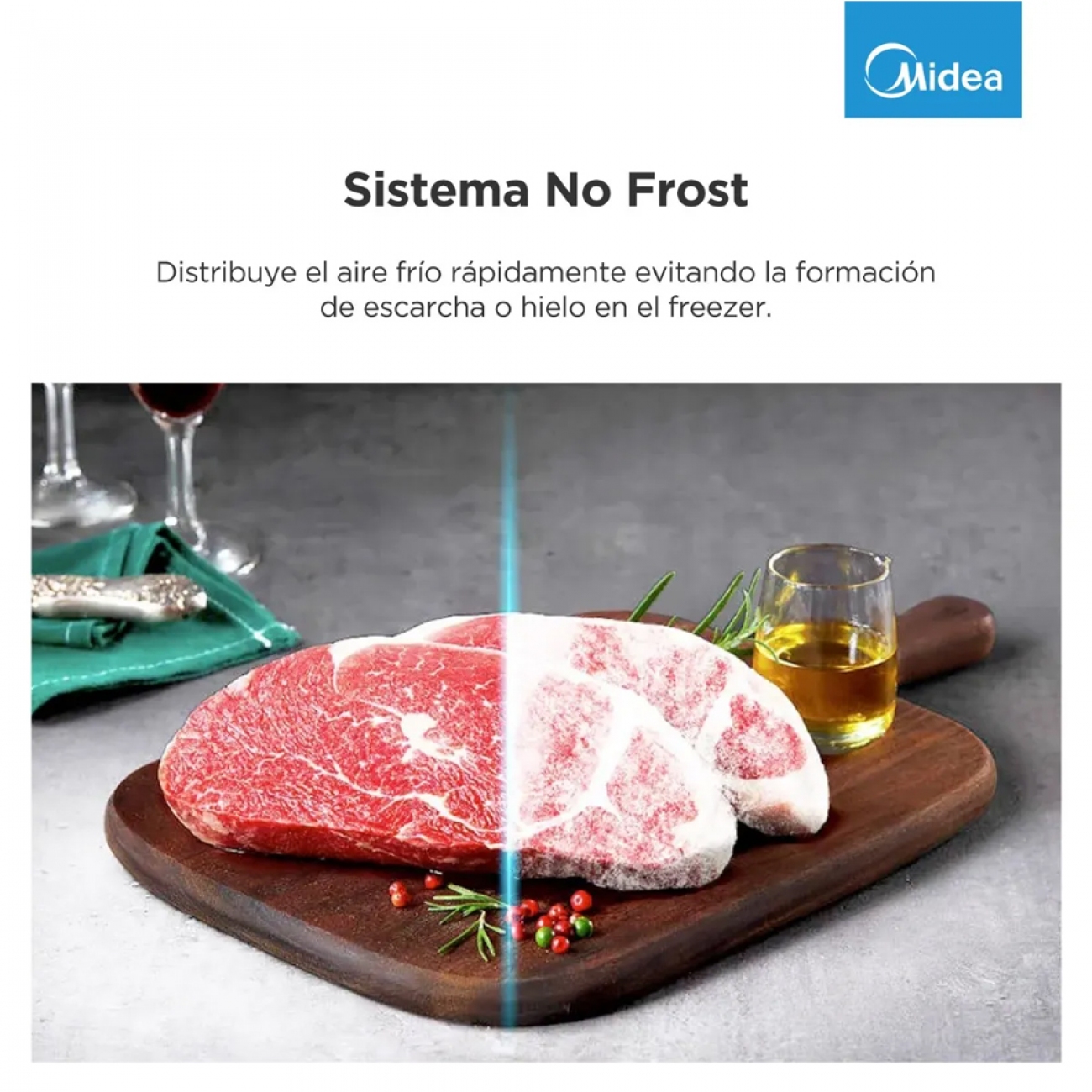 Imagen Heladera No Frost Midea Mdrt489mte01a 340lts Inverter