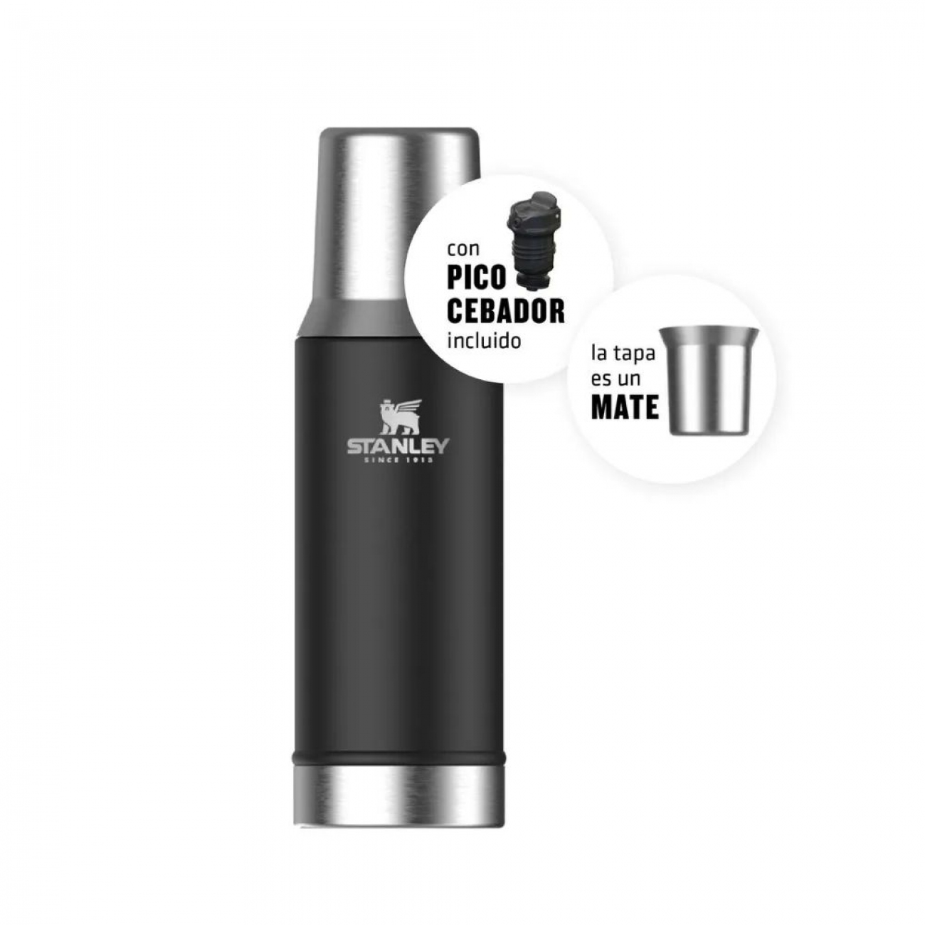 Imagen Termo Stanley 800ml Acero Inoxidable Negro
