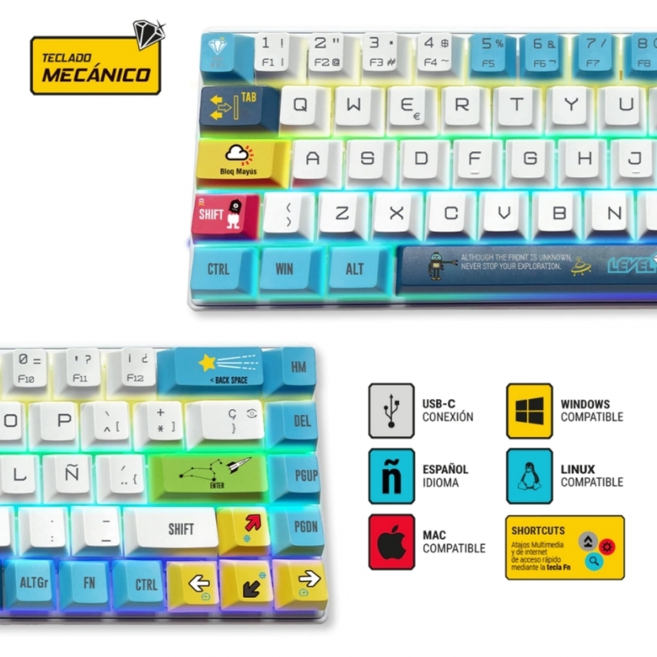 Imagen Combo Teclado Mouse Auricula Mousepad Perseo Full Level Up