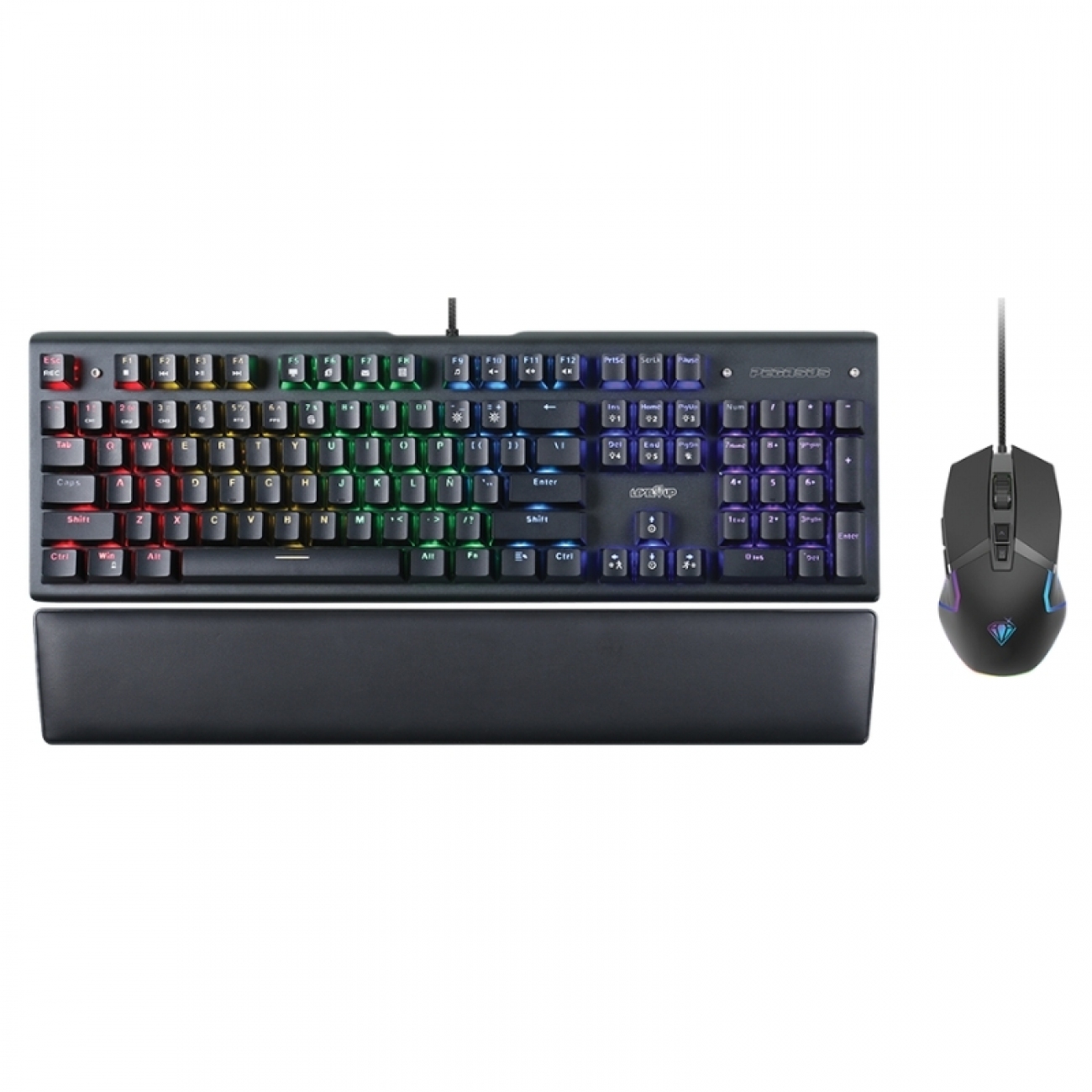 Imagen Teclado + Mouse Pegasus Level Up USB Luz LED