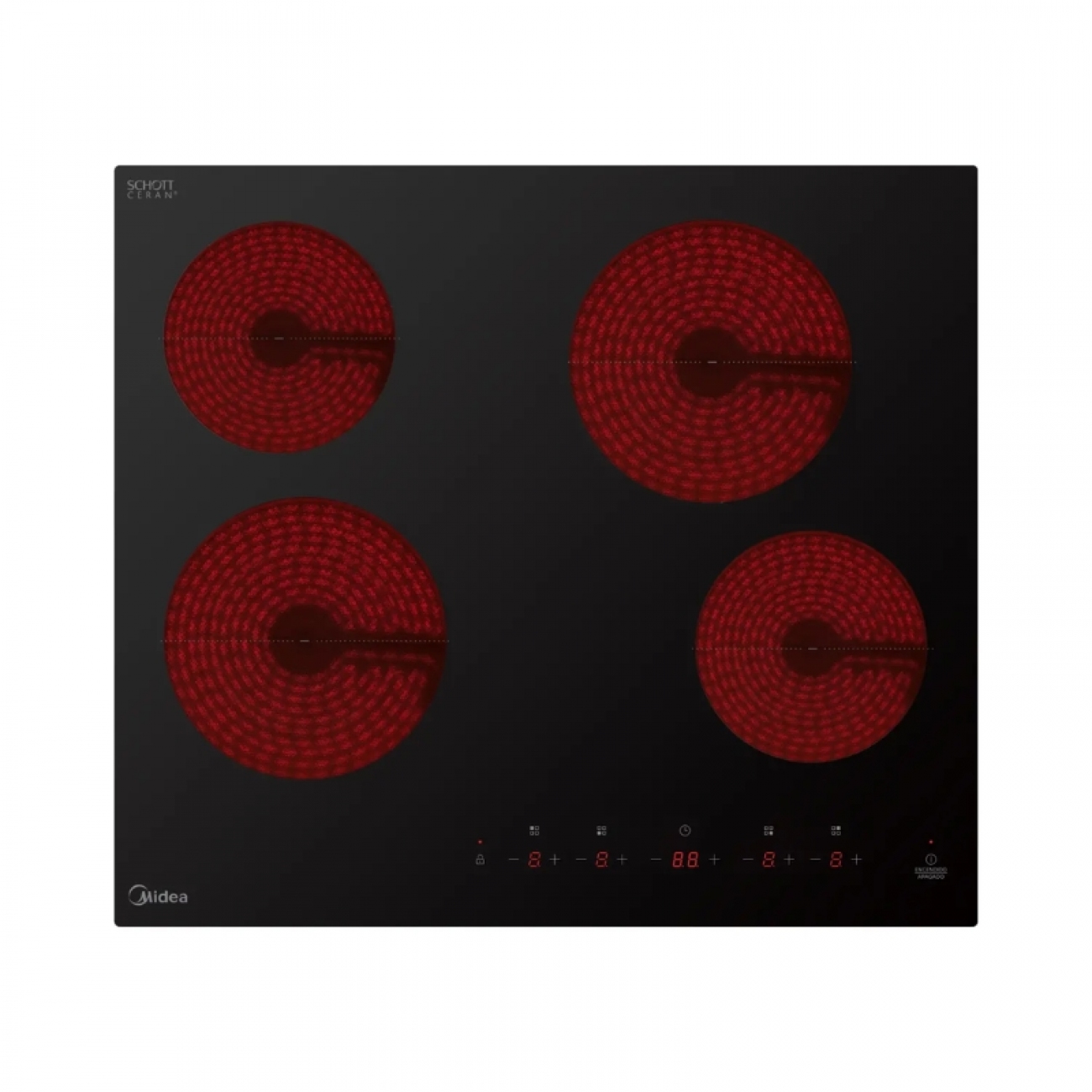 Imagen Anafe Elec Empotrable Midea EH-D104AR1 Vitrocer 4 Hornallas