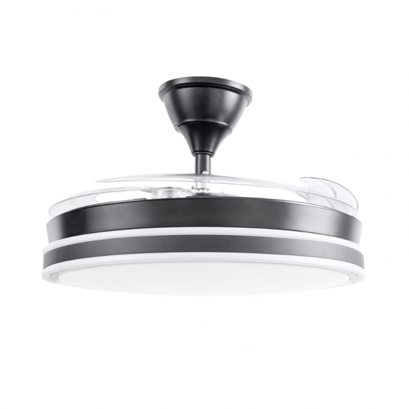 Imagen Ventilador Retractil Techo Con Luz Kanji CFHB001BK 65W Negro