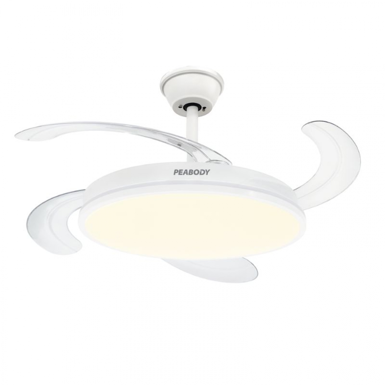 Imagen Ventilador Techo Retractil Con Luz Peabody VTRDC411B 65W