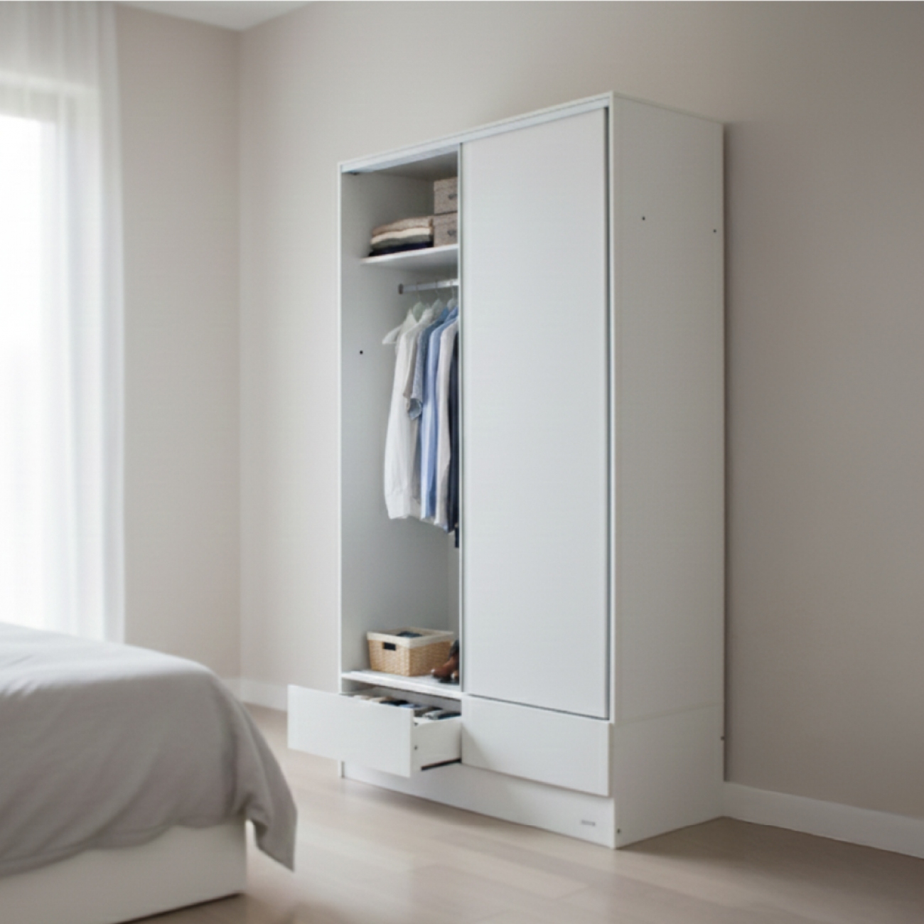 Imagen Placard Ropero Platinum 634 1&comma;2 Mts 2 Puertas Corredizas Blanco Veta